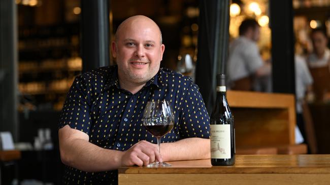 Wine List of the Year award winner Chris Walker from Cru Bar + Cellar in Brisbane. Picture: Lyndon Mechielsen