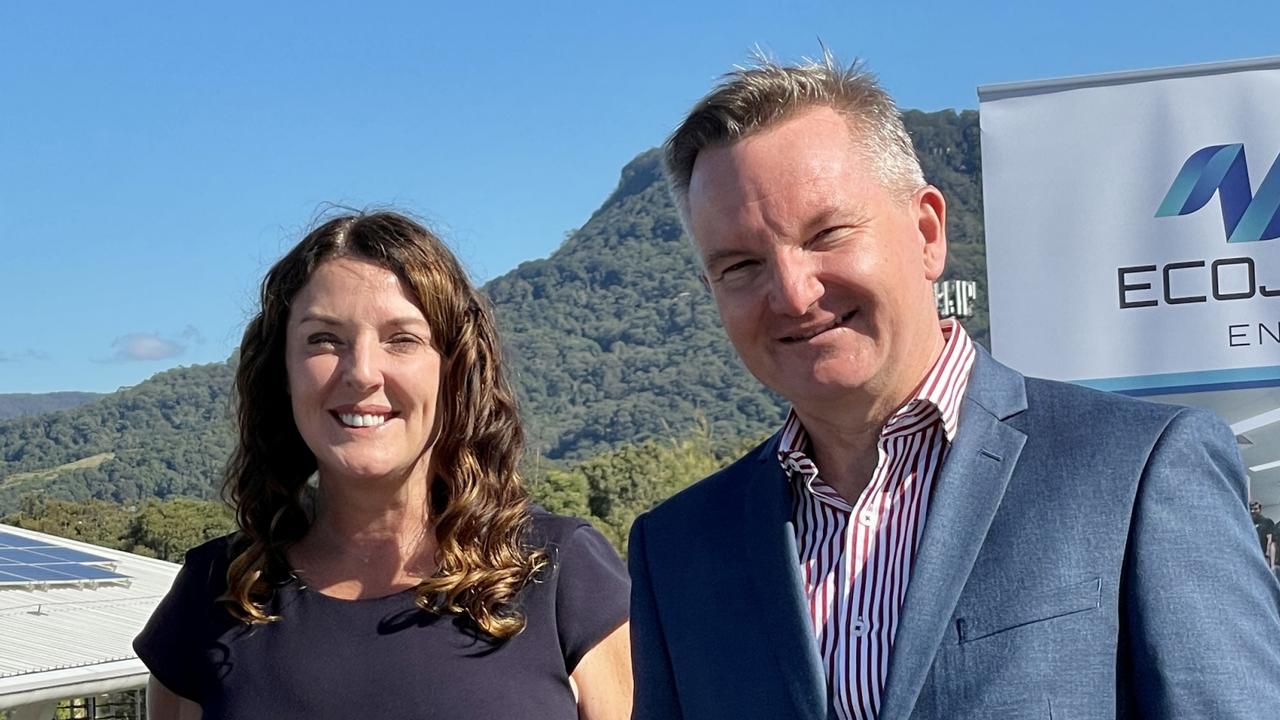 Cunningham MP Alison Byrnes and Energy Minister Chris Bowen. Picture: Dylan Arvela