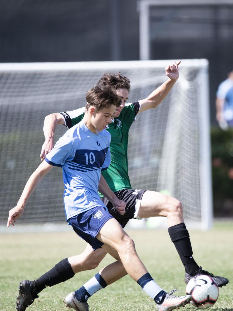 First XI football Brisbane Grammar School vs Brisbane Boys College. BGS #10 M Johnson. August 8, 2020. Picture: Renae Droop