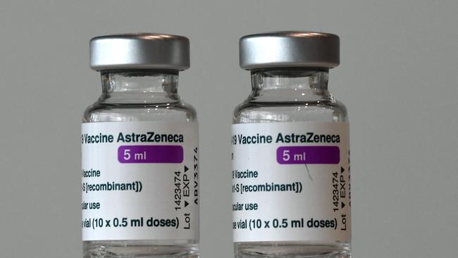 Vials with the AstraZenaca COVID-19 vaccine against the novel coronavirus are pictured at a vaccination centre in Nuremberg, southern Germany.