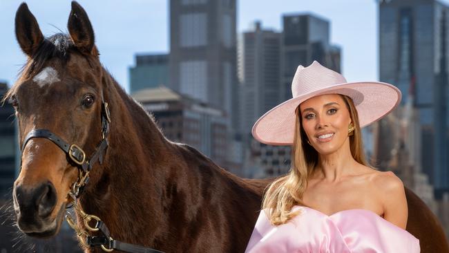 VRC and Crown Partnership announcement with Crown Ambassador, Bec Judd and 2020 Lexus Melbourne Cup winning horse Twilight Payment from Living LegendsCrown Melbourne team membersPicture: Jason Edwards