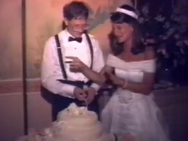 Footage from Bill and Melinda Gates wedding posted on her Facebook account for their 25th wedding anniversary.