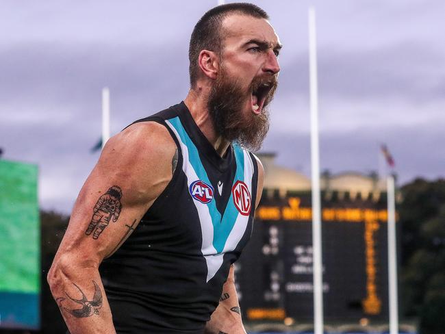 Charlie Dixon is acutely aware the Power faces a simple equation every time they step on the field. Picture: AFL Photos/Getty Images