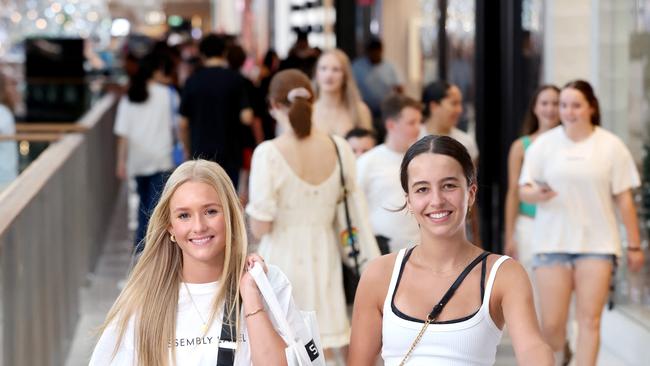 L to R, Pia Murphy &amp; Ruby Cannon, for extended shopping on Thursday, Westfield Shopping Centre Chermside, on Tuesday 19th December 2023 - Photo Steve Pohlner