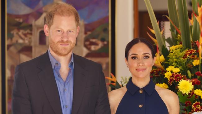 BOGOTA, COLOMBIA - AUGUST 15: (EDITORÃ¢â¬â¢S NOTE: This Handout image was provided by a third-party organization and may not adhere to Getty ImagesÃ¢â¬â¢ editorial policy.) In this handout photo provided by the Colombian Vice President's Office, Prince Harry, Duke of Sussex (L) and Meghan, Duchess of Sussex (2nd L) are welcomed to Colombia by Vice President Francia MÃÂ¡rquez and her husband Yerney Pinillo at her official residence on August 15, 2024 in Bogota, Colombia. Prince Harry, Duke of Sussex and Meghan, Duchess of Sussex are undertaking a four-day visit to Colombia. (Photo by Colombian Vice President's Office via Getty Images)