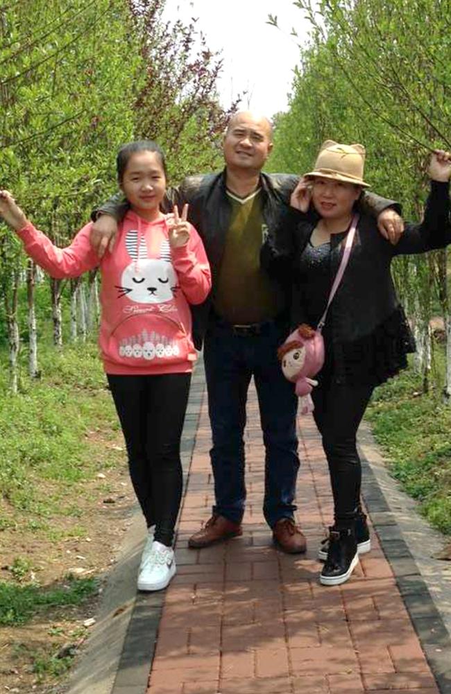 Xinyu Yuan with her father Zheng Chuan Yuan and mother Ma Li Dai. Picture: Supplied