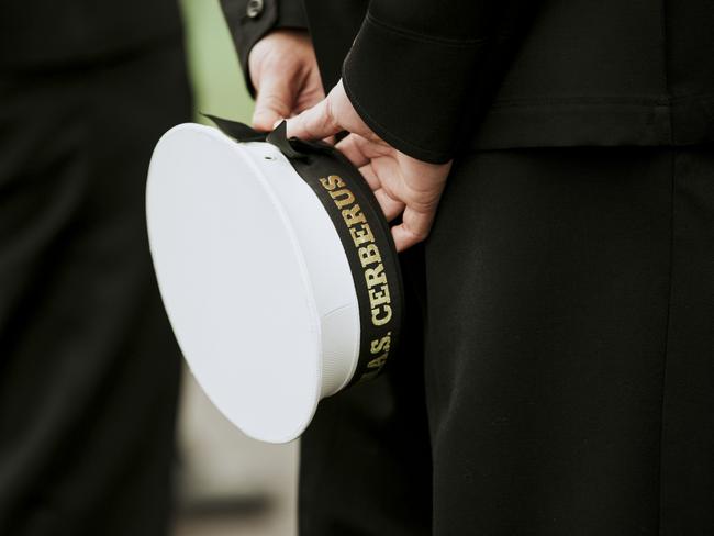 WEEKEND TELEGRAPHS SPECIAL. Jan,31 2022. , PLEASE CONTACT WEEKEND PIC EDITOR JEFF DARMANIN BEFORE PUBLISHING.     ,  Members of the ship's company of HMAS Cerberus off caps during Ceremonial Divisions. *** Local Caption *** HMAS Cerberus held its Ceremonial Divisions on Friday 02 August 2019. More than 800 sailors, soldiers, airmen and women, stood on parade with Commander Australian Fleet Rear Admiral Jonathan Mead, AM, RAN as the Reviewing Officer.  Ceremonial Divisions are a tradition to showcase the characteristics of a well disciplined person, requiring immediate obedience, steadiness, smart personal appearance and mental alertness.  HMAS Cerberus is the Royal Australian Navyâs largest Training Establishment and prides itself on its Tri-Service training functionality, providing training and support to thousands of servicemen and women every year.