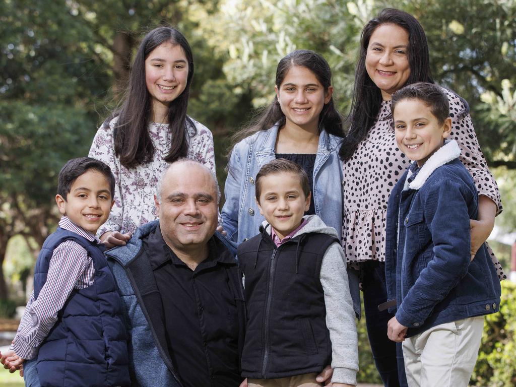The Elachi family: Dany and Cynthia Elachi with their kids (left) Joseph, Aalia, Amira, John, and James. Picture: David Swift