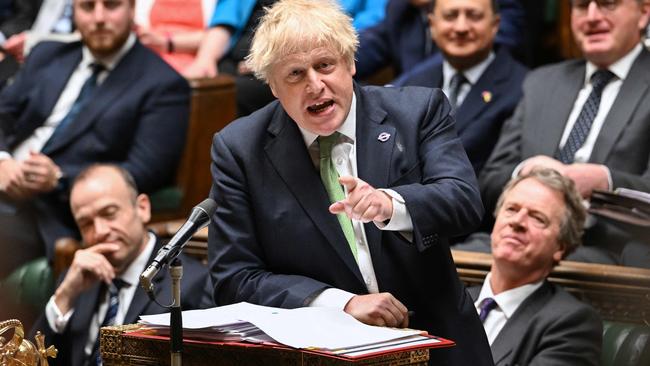 Britain's Prime Minister Boris Johnson in the House of Commons on May 18 Picture: JESSICA TAYLOR / UK PARLIAMENT