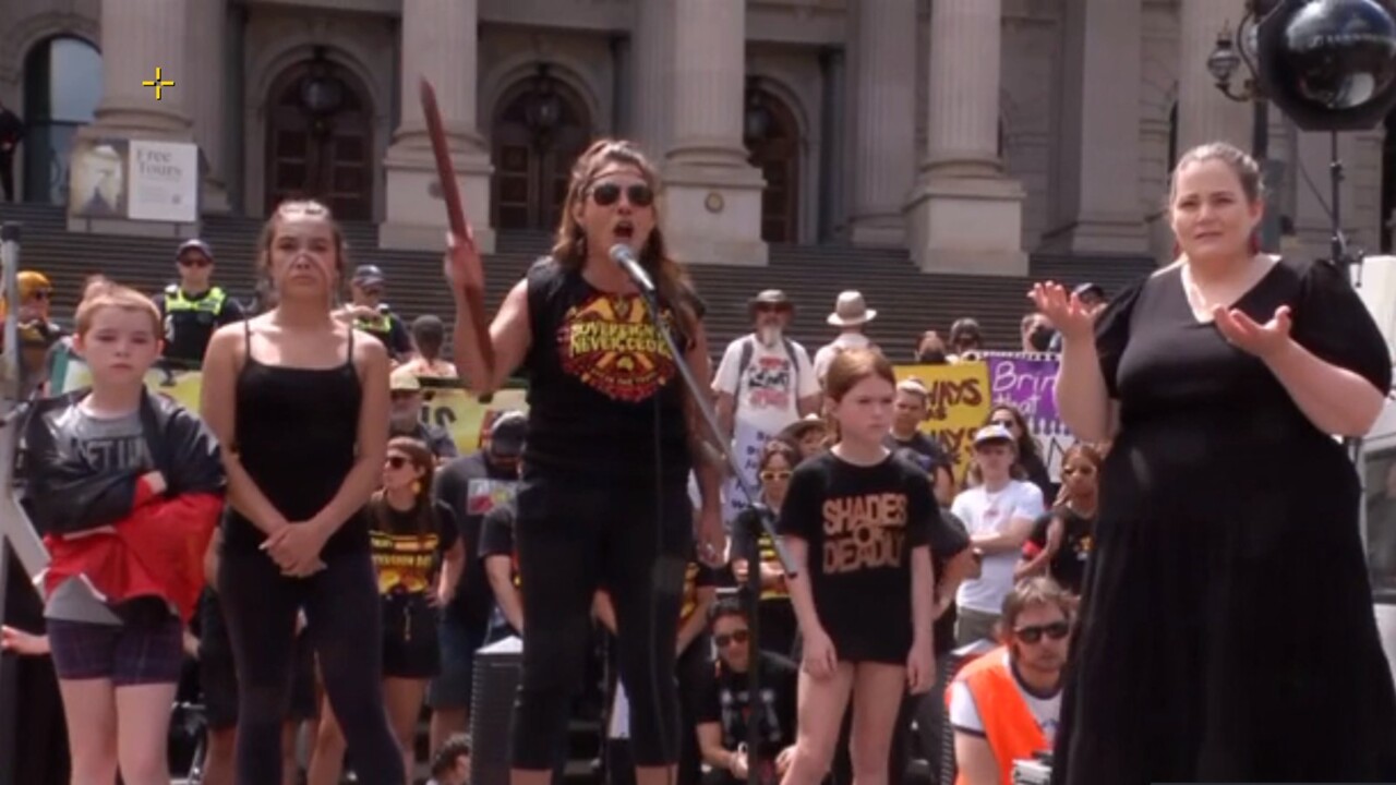 Senator Lidia Thorpe protests Voice referendum at Invasion Day rally