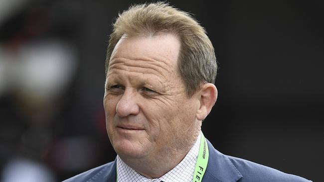 SUNSHINE COAST, AUSTRALIA - AUGUST 30: Television commentator Kevin Walters looks on before the round 16 NRL match between the Melbourne Storm and the Manly Sea Eagles at Sunshine Coast Stadium on August 30, 2020 in Sunshine Coast, Australia. (Photo by Ian Hitchcock/Getty Images)