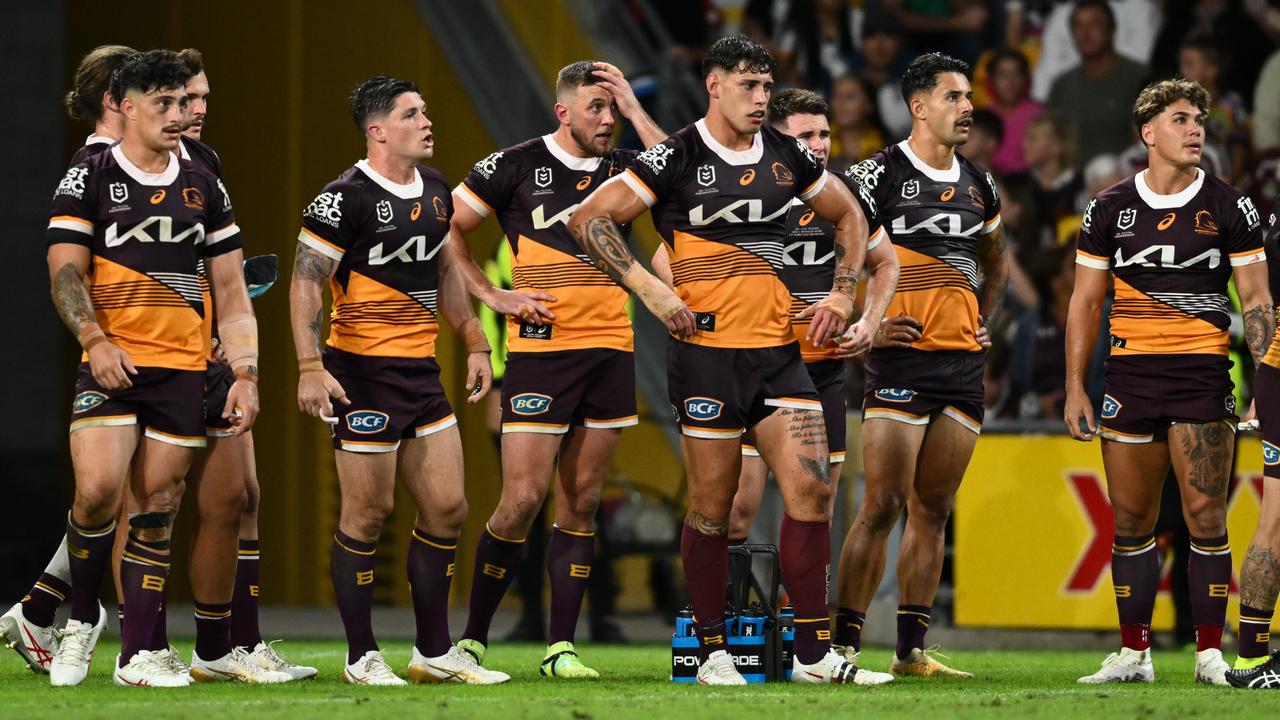 The players Broncos copped a stinging reality check of their title credentials. Picture: NRL Photos