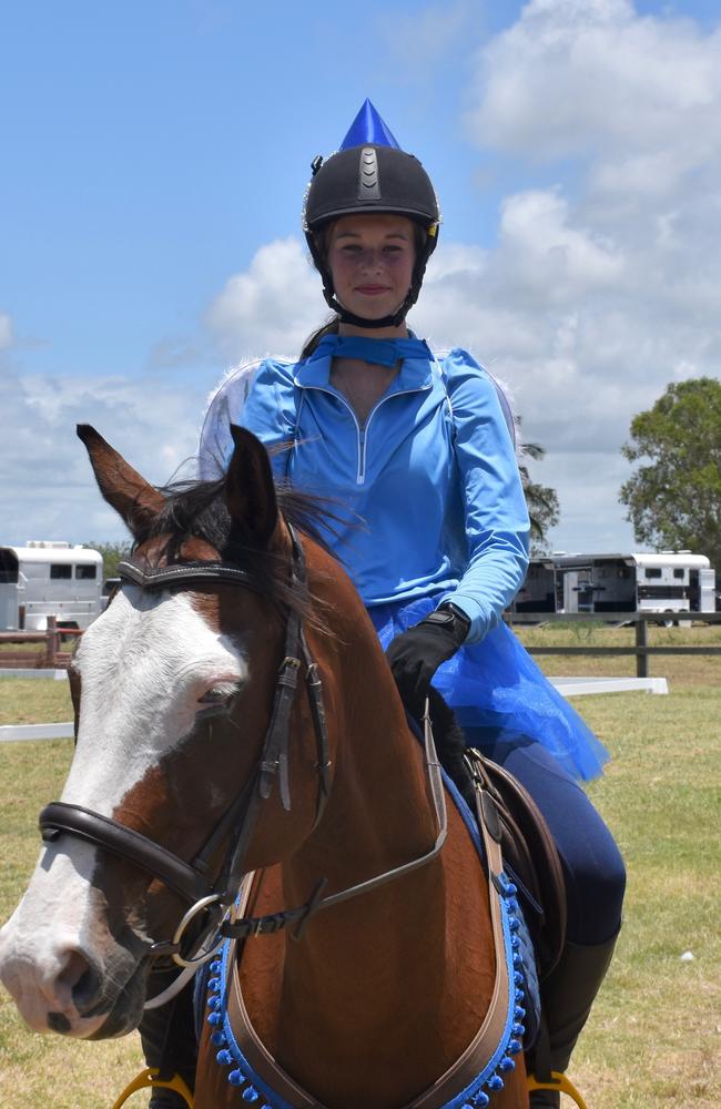 Macy Francis as a fairy from Sleeping Beauty, competing at Mackay North Pony Club's dressage teams competition, November 6, 2021. Picture: Matthew Forrest