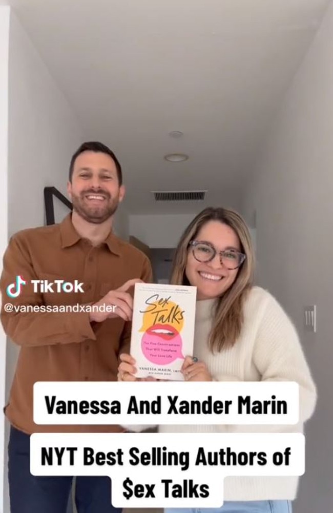 She co-wrote ‘Sex Talks’ with her husband Xander Marin. Picture: TikTok/@vanessaandxander