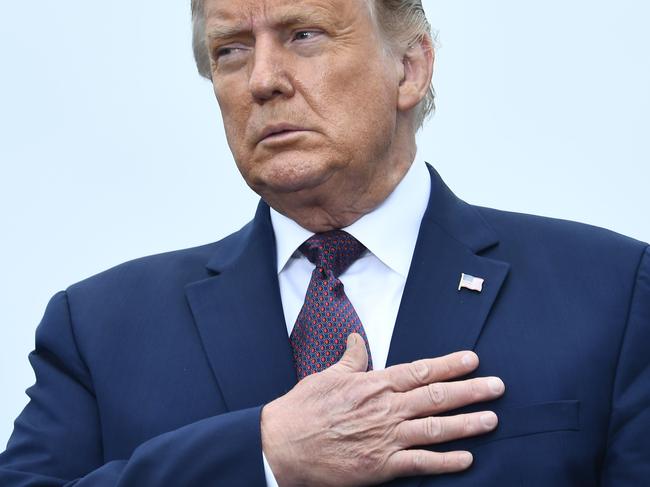 US President Donald Trump spoke at a ceremony in Shanksville, Pennsylvania. Picture: Brendan Smialowski / AFP.