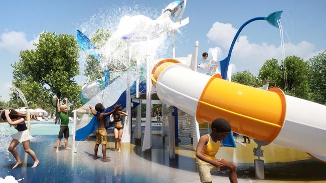 The holiday park will feature a water park, two pools, an outdoor cinema and nature playground. Picture: Supplied