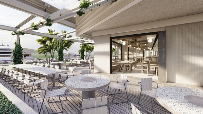 A view of the terrace in the Morris Group's new hotel in Townsville.