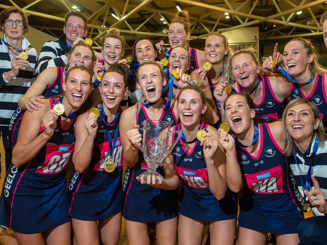 Victorian Netball League Grand Final. Geelong Cougars v the Casey Demons at the State Netball Centre.Picture: Jay Town