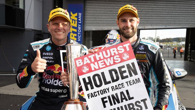 Winners are grinners! Shane van Gisbergen and Garth Tander. Picture: Getty