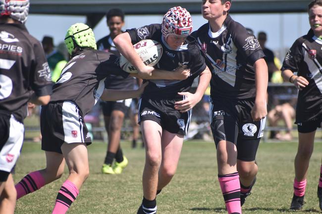 Darcy Carroll in the Magpies Black v Magpies final in the RLMD U13s division in Mackay. August 14, 2021. Picture: Matthew Forrest