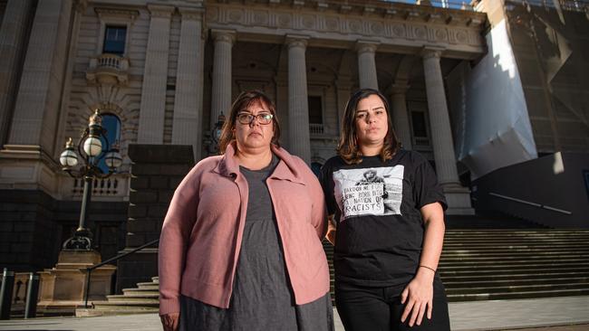 Black Lives Matter protest organisers Crystal McKinnon and Meriki Onus. Picture: Jason Edwards