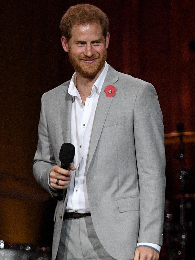 Britain's Prince Harry, the Duke of Sussex gives the closing address during the closing ceremony. Picture: AAP Image/Dan Himbrechts