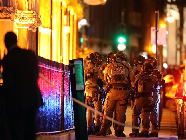 Counter-terrorism special forces assemble near the scene of a terrorist attack near London Bridge. Picture: Getty