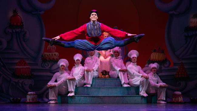 Vito Bernasconi soars in Queensland Ballet’s The Nutcracker. Picture: David Kelly