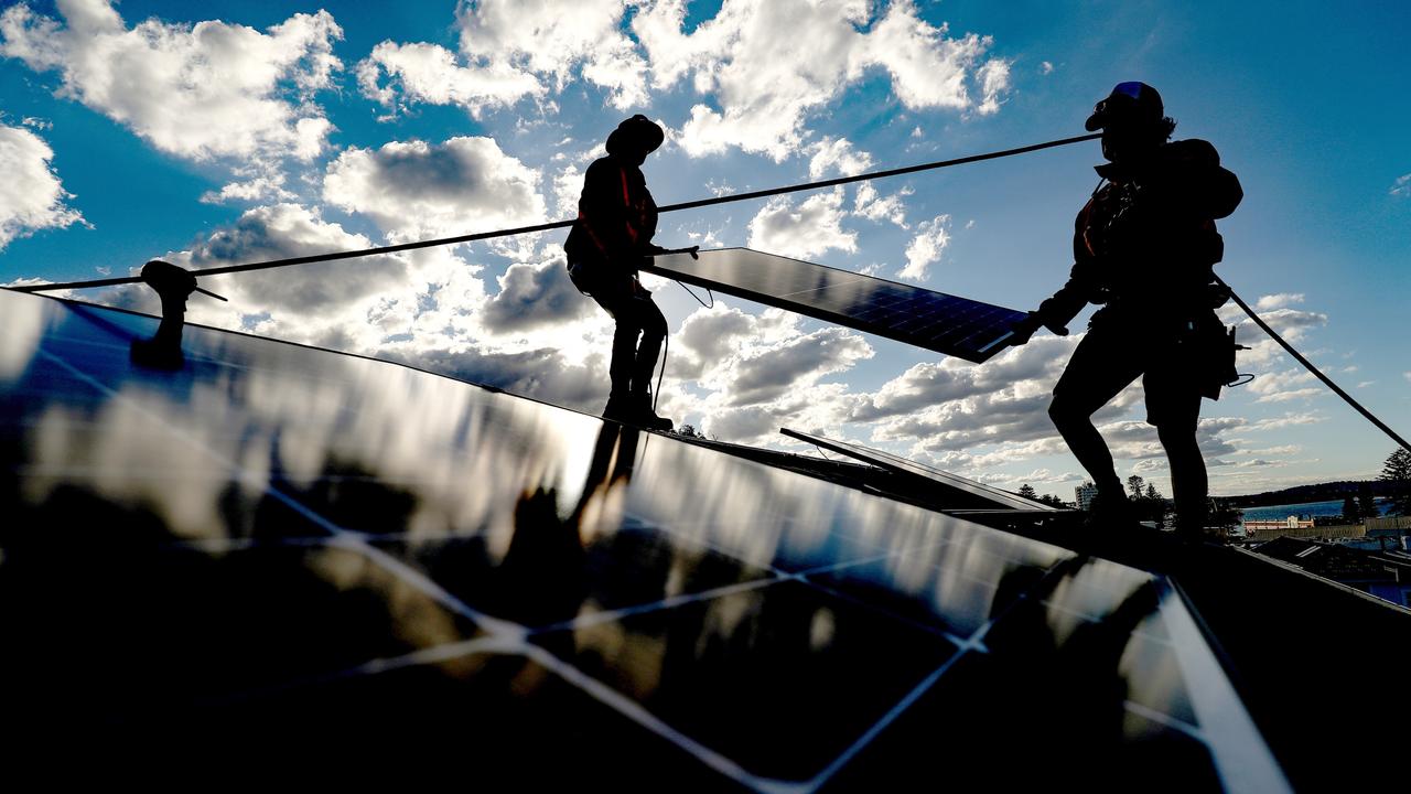 An increased amount of rooftop solar also resulted in electricity demand during the second quarter falling below that reported a year earlier. Picture: Bloomberg