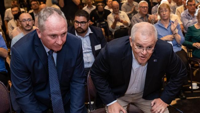 Deputy Prime Minister Barnaby Joyce and Prime Minister Scott Morrison campaigning in Rockhampton.