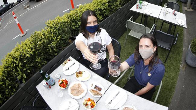 Cafe King and Godfree in Carlton on the corner of Lygon and Faraday streets, will transform on-street carparking spaces into an outdoor dining. Picture: David Caird