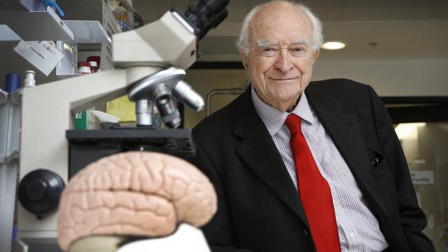 Founder of the Florey Institute of Neuroscience and Mental Health Emeritus Professor Derek Denton is still conducting research at the age of 93. Picture: David Caird