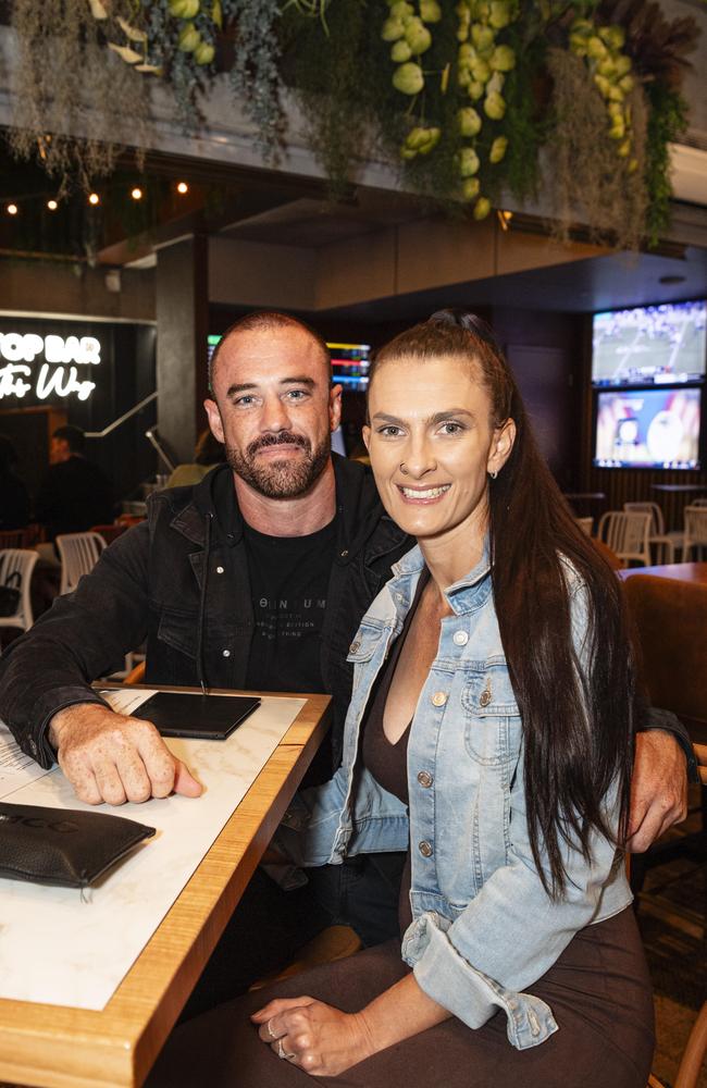 Travis Marshall and Vanessa Heit celebrate New Year's Eve at The Rock, Tuesday, December 31, 2024. Picture: Kevin Farmer