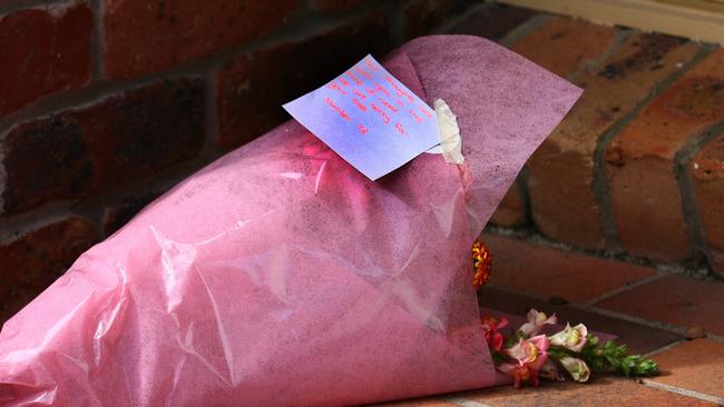 A simple floral tribute left at the scene of Tyrell’s death. 