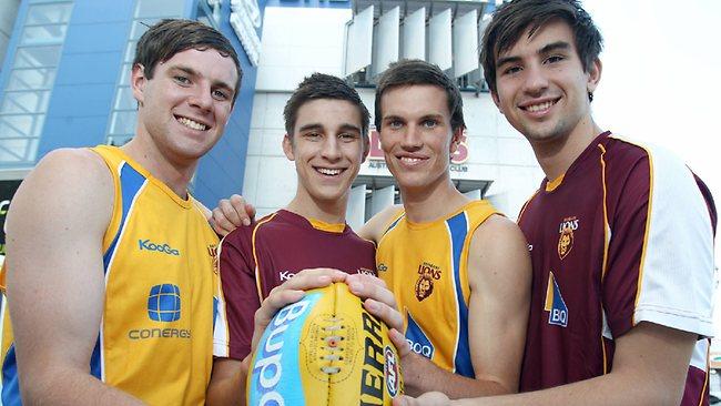 Happier times... Brisbane's draft class of 2011 (from left) Sam Docherty, Elliott Yeo, Patrick Weardon and Billy Longer.