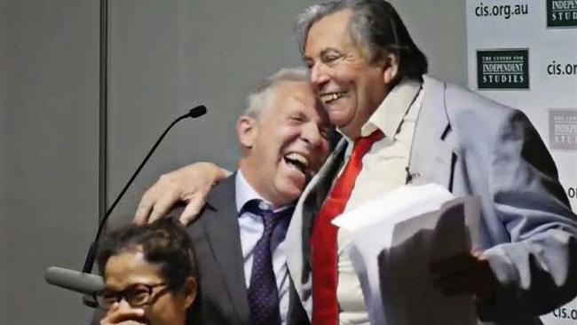 Leak was halfway through his speech when he was gatecrashed by Les Patterson.