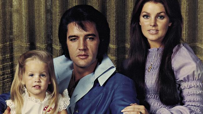 USA singer Elvis Presley with wife Priscilla and daughter Lisa-Marie.