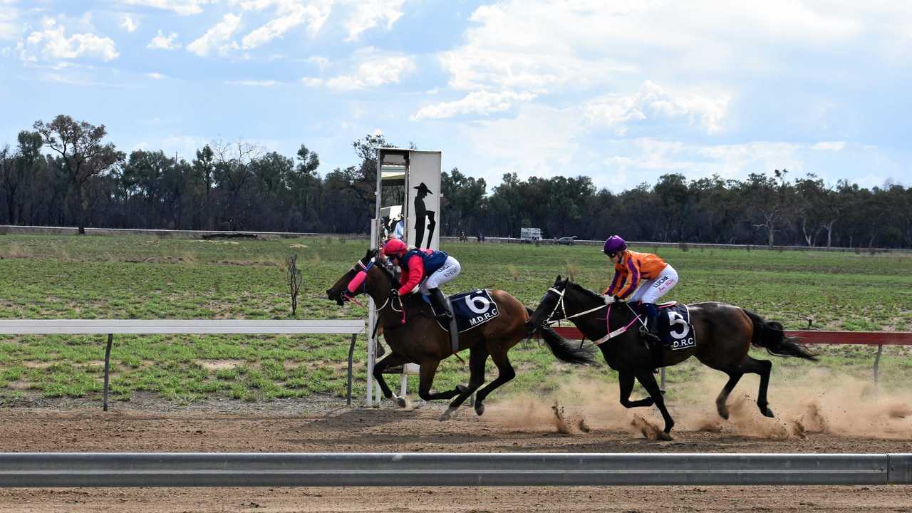 Madeleine Wishart on Chocolate Oreo, followed by Zoe White on Lucky Dealen. Picture: Jorja McDonnell