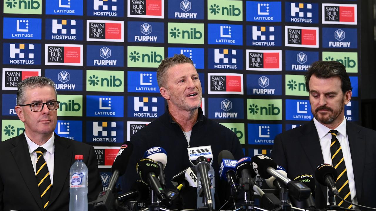 Damien Hardwick confirms his departure. Photo by Quinn Rooney/Getty Images.