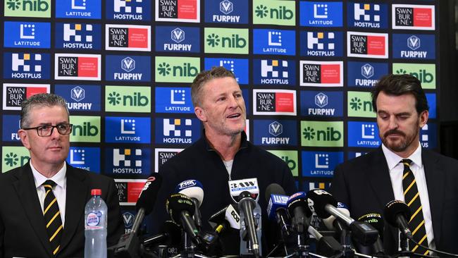 Damien Hardwick confirms his departure. Photo by Quinn Rooney/Getty Images.