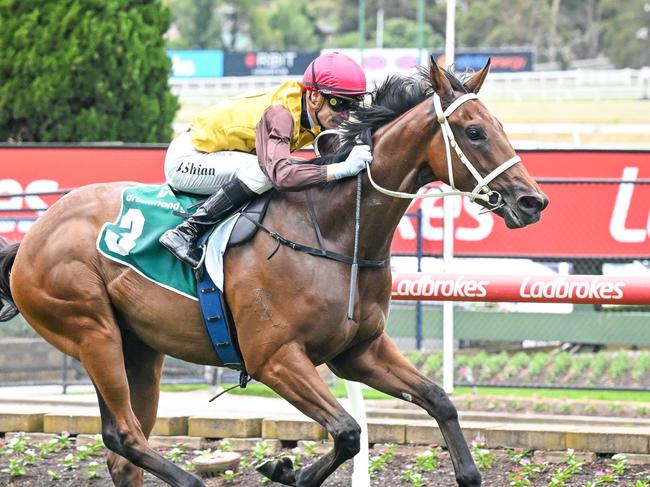 Field Of Play ridden by Blake Shinn wins the Drummond Golf Handicap at Moonee Valley Racecourse on December 28, 2024 in Moonee Ponds, Australia. (Photo by Reg Ryan/Racing Photos via Getty Images)