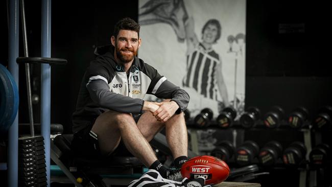 Collingwood premiership player Tyson Goldsack has joined the Port Adelaide Football Club in a dual role as SANFL captain and a development coach. Picture: AAP/Mike Burton