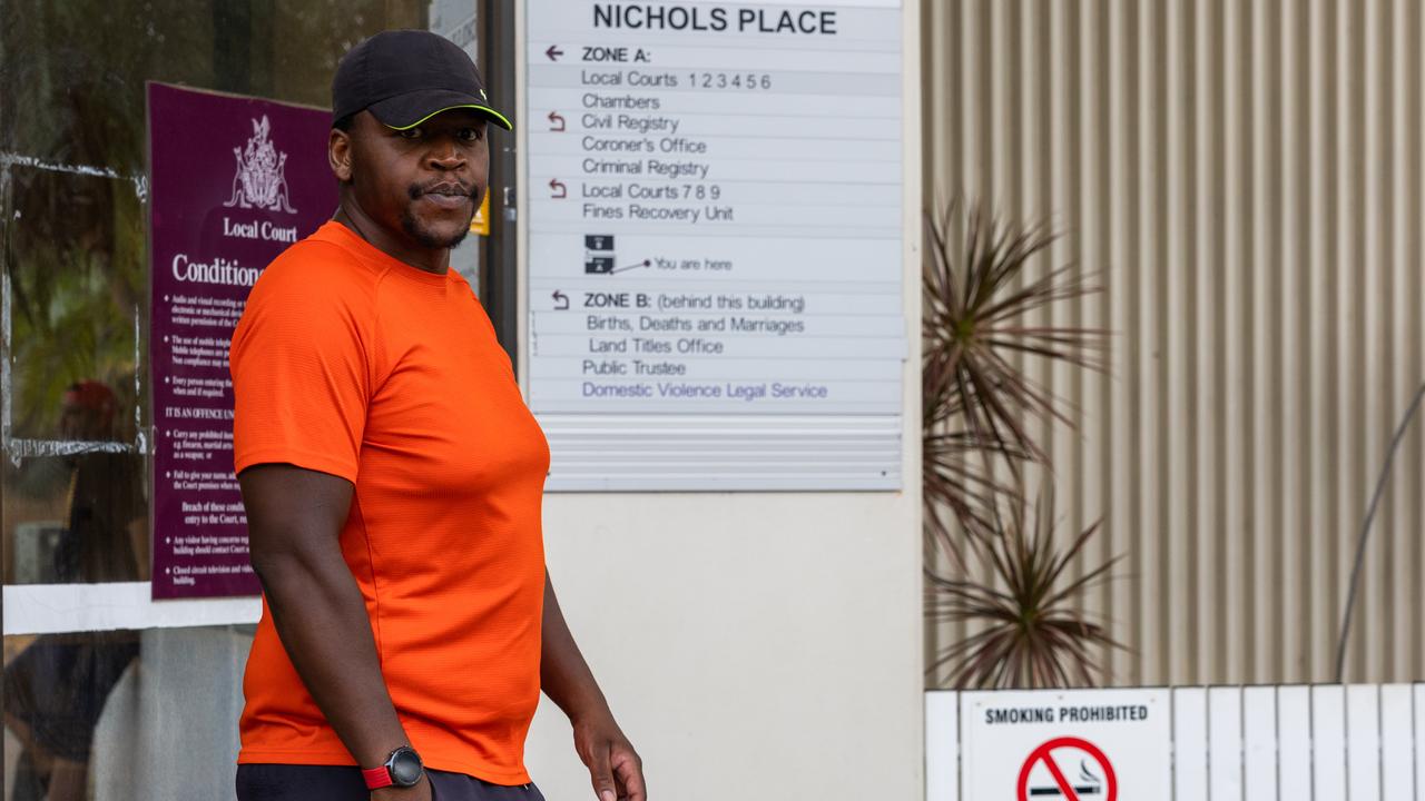 Alleged stalker Reynolds Mandisi Dube leaves Darwin Local Court on Tuesday February 11, 2025. Picture: Pema Tamang Pakhrin