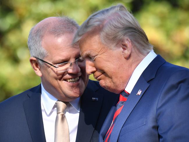 Trump with then-prime minister Scott Morrison at the White House in 2019. Picture: AAP