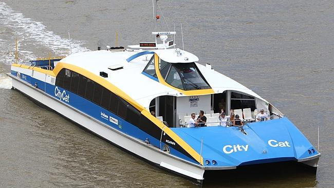 13/02/2011 NEWS: News BCM 13.2.11 City Cats. The City Cats make their way down the Brisbane River. Pic Peter Wallis