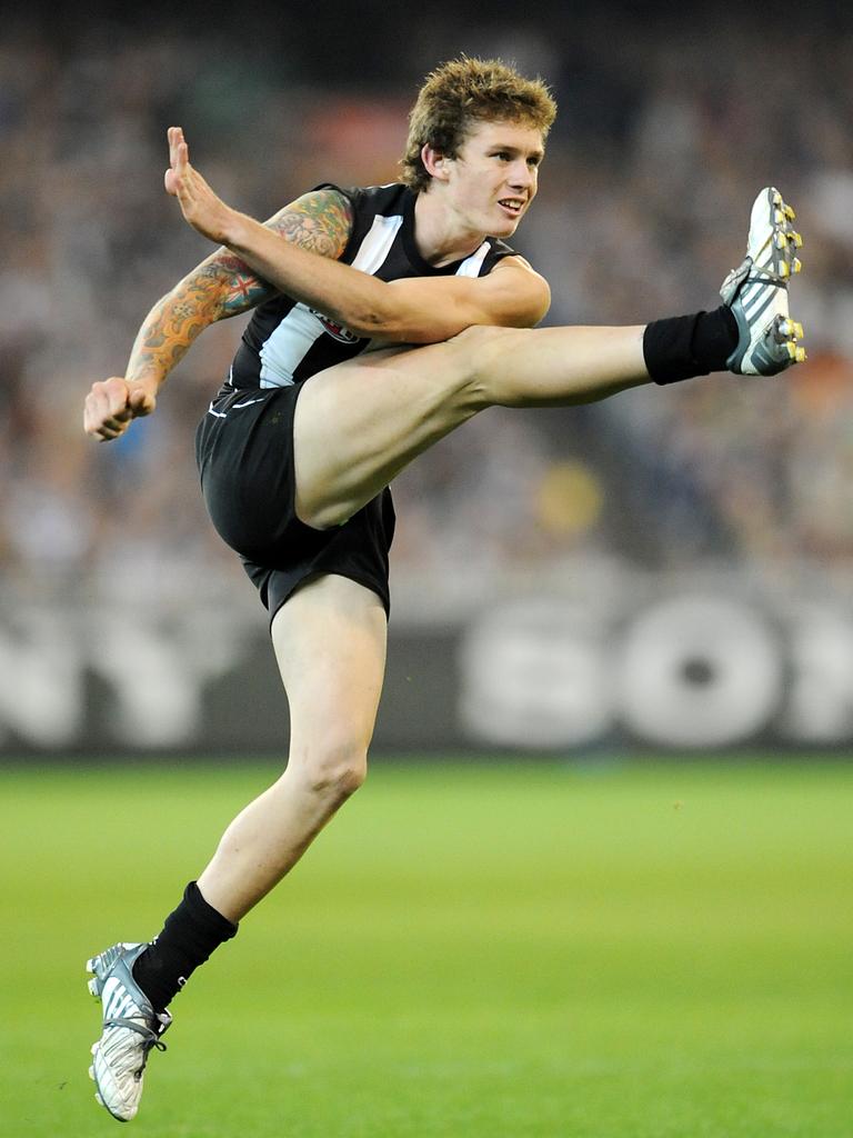 Dayne Beams during his first game for Collingwood.