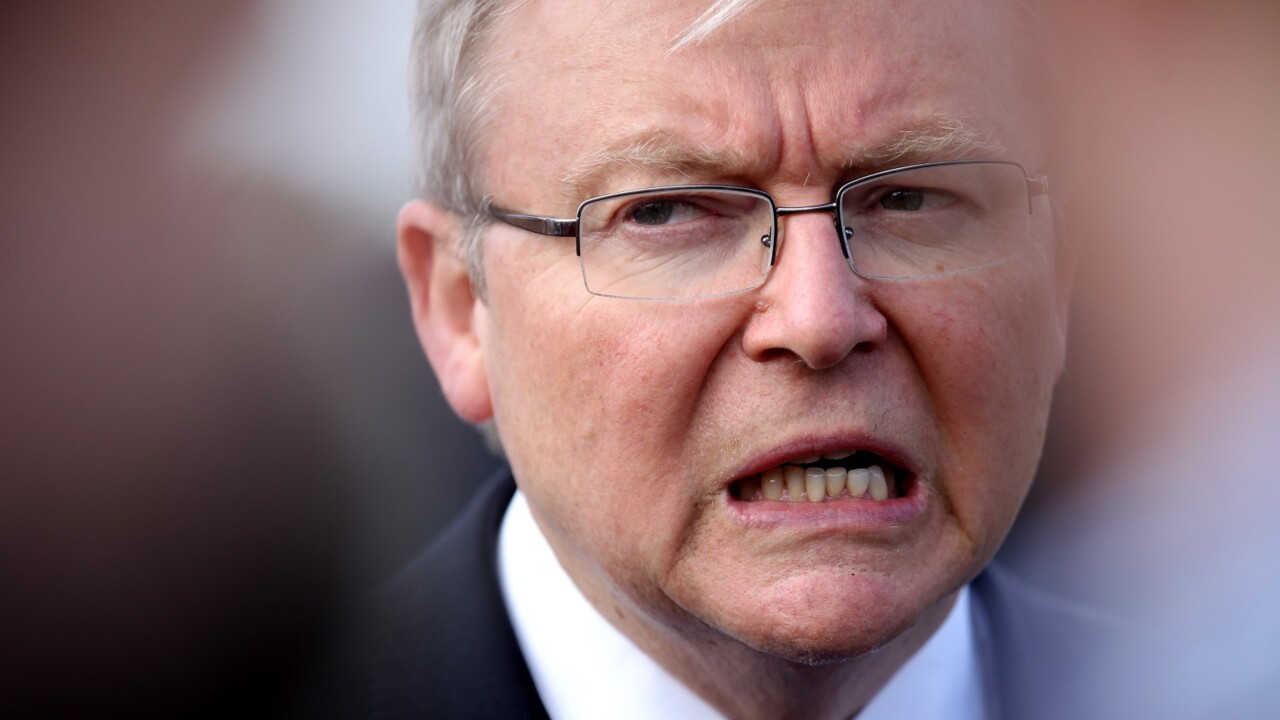 Kevin Rudd tweets like ‘a petulant child’