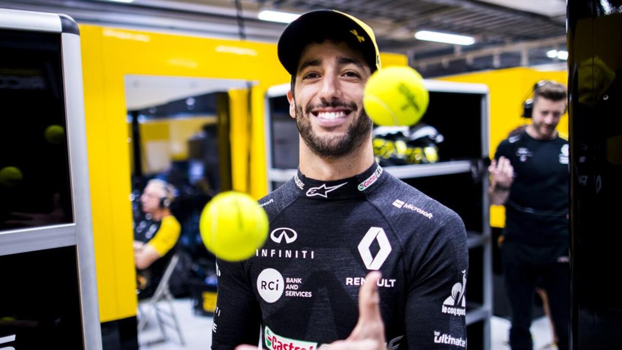 Daniel Ricciardo juggles to keep his reactions high at the track.