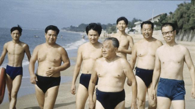 Chinese politician Deng Xiaoping at Beidaihe beach in 1986. Picture: Getty