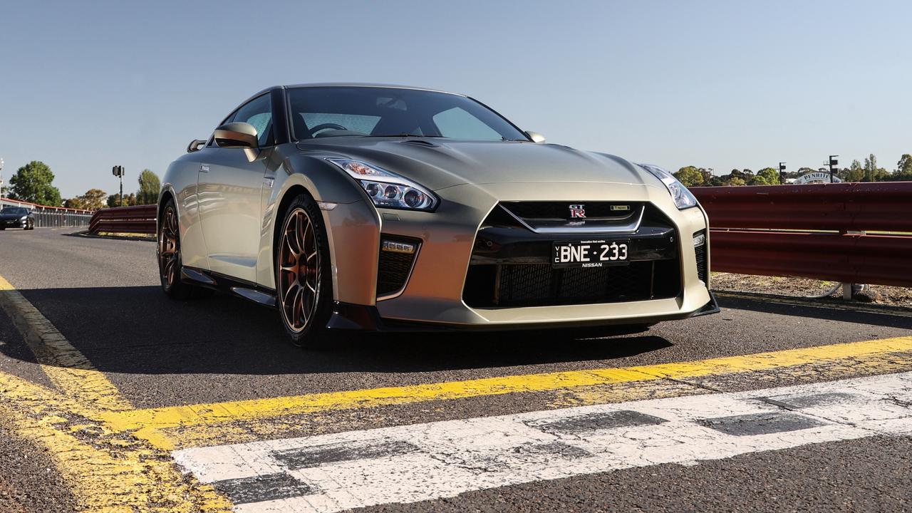 The Nissan GT-R feels at home on track.